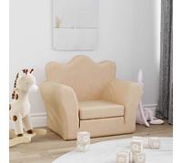 vidaXL Sofá cama infantil de felpa suave color crema