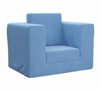 vidaXL Sofá cama infantil felpa suave azul