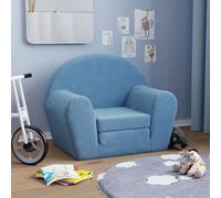 vidaXL Sofá cama infantil felpa suave azul
