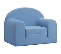 vidaXL Sofá Cama Infantil, Sillón con Respaldo Reposabrazos, Mini Sofá para Niños, Asiento para Dormitorio Sala de Juegos, Felpa Suave Azul