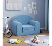 vidaXL Sofá cama infantil felpa suave azul