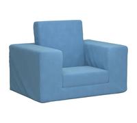 vidaXL Sofá cama infantil felpa suave azul