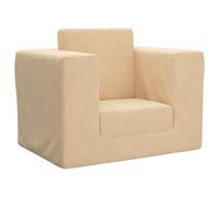 vidaXL Sofá cama infantil felpa suave color crema