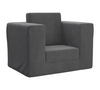 vidaXL Sofá cama infantil felpa suave gris antracita