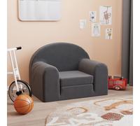 vidaXL Sofá cama infantil felpa suave gris antracita