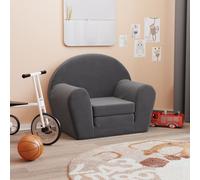vidaXL Sofá cama infantil felpa suave gris antracita