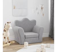 vidaXL Sofá cama infantil felpa suave gris claro