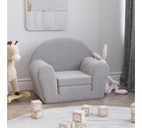 vidaXL Sofá cama infantil felpa suave gris claro