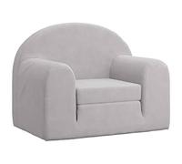 vidaXL Sofá Cama Infantil Felpa Suave Gris Claro