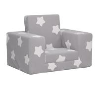 vidaXL Sofá cama infantil felpa suave gris claro con estrellas