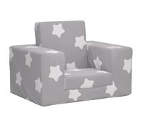 vidaXL Sofá cama infantil Felpa suave gris claro con estrellas - Mini sofá