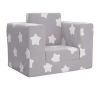 vidaXL Sofá cama infantil felpa suave gris claro con estrellas