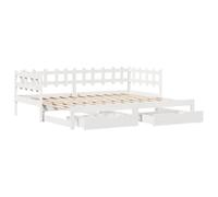 vidaXL Sofá Cama Nido con cajones sin colchón Blanco 90x190 cm