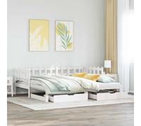 vidaXL Sofá Cama Nido con cajones sin colchón Blanco 90x200 cm