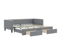 vidaXL Sofá cama nido con cajones tela gris claro 100x190 cm