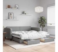 vidaXL Sofá cama nido con cajones tela gris claro 100x190 cm