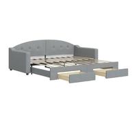 vidaXL Sofá cama nido con cajones tela gris claro 100x190 cm