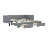 vidaXL Sofá cama nido con cajones tela gris Gris claro