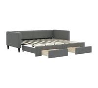 vidaXL Sofá cama nido con cajones tela gris oscuro 100x190 cm