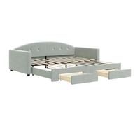 vidaXL Sofá cama nido con cajones terciopelo gris claro 90x190 cm