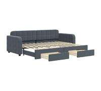 vidaXL Sofá cama nido con cajones terciopelo gris oscuro 80x200 cm