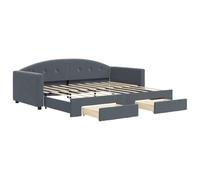 vidaXL Sofá Cama Nido con cajones Terciopelo Gris Oscuro 90x190 cm