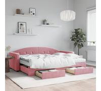 vidaXL Sofá cama nido con cajones terciopelo rosa 80x200 cm