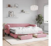 vidaXL Sofá cama nido con cajones terciopelo rosa 80x200 cm