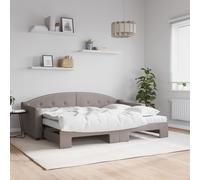 vidaXL Sofá cama nido con colchón tela gris taupe 80x200 cm