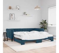 vidaXL Sofá cama nido con colchón terciopelo azul 100x200 cm