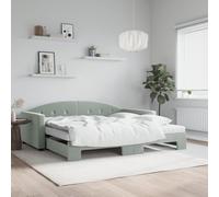 vidaXL Sofá cama nido con colchón terciopelo gris claro 100x200 cm