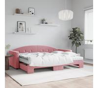vidaXL Sofá cama nido con colchón terciopelo rosa 80x200 cm