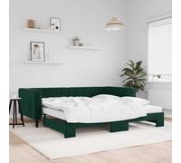vidaXL Sofá cama nido con colchón terciopelo verde oscuro 100x200 cm