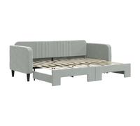 vidaXL Sofá Cama Nido, Diván Tapizado Extensible, Cama Extraíble de Invitados, Mueble para Salón Dormitorio, Terciopelo Gris Claro 80x200 cm