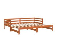 vidaXL Sofá Cama Nido Madera Maciza de Pino marrón Cera 90x190 cm, diván con Nido, sofá Cama, sofá diván, divanes con Nido, Cama de Invitados