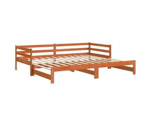vidaXL Sofá Cama Nido Madera Maciza de Pino marrón Cera 90x190 cm, diván con Nido, sofá Cama, sofá diván, divanes con Nido, Cama de Invitados