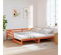 vidaXL Sofá cama nido madera maciza de pino marrón cera 90x200 cm