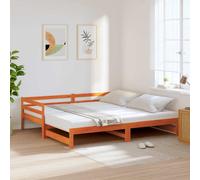 vidaXL Sofá cama nido madera maciza de pino marrón cera 90x190 cm sin colchón