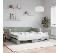 vidaXL Sofá cama nido tela gris claro 100x190 cm