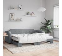 vidaXL Sofá cama nido tela gris claro 100x200 cm