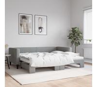 vidaXL Sofá cama nido tela gris claro 100x200 cm