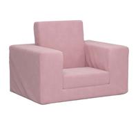 vidaXL Sofá Cama para niños Felpa Suave Rosa