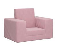 vidaXL Sofá cama para niños felpa suave rosa