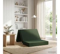 vidaXL Sofá cama plegable, 100 x 67 x 45 cm, color verde oscuro