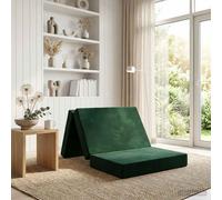vidaXL Sofá cama plegable, 100 x 67 x 45 cm, color verde oscuro
