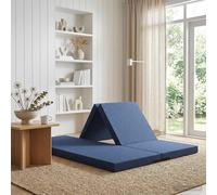 vidaXL Sofá Cama Plegable 140 x 67 x 15 cm Azul