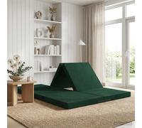 vidaXL Sofá Cama Plegable 140 x 67 x 15 cm Verde oscuro