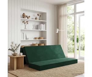 vidaXL Sofá Cama Plegable 180 x 67 x 45 cm Verde oscuro