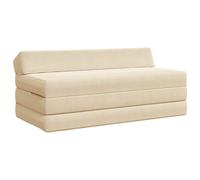 vidaXL Sofá Cama Plegable 2 plaza Crema 120 x 60 x 49 cm Tela