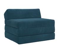 vidaXL Sofá Cama Plegable Azul 200 x 70 x 10 cm Terciopelo